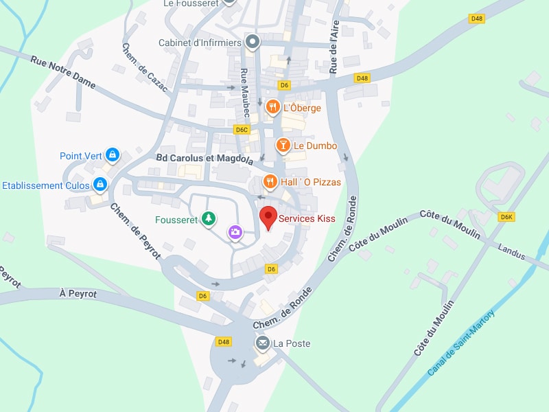 Carte Services Kiss : Fousseret, Bd Carolus, D6